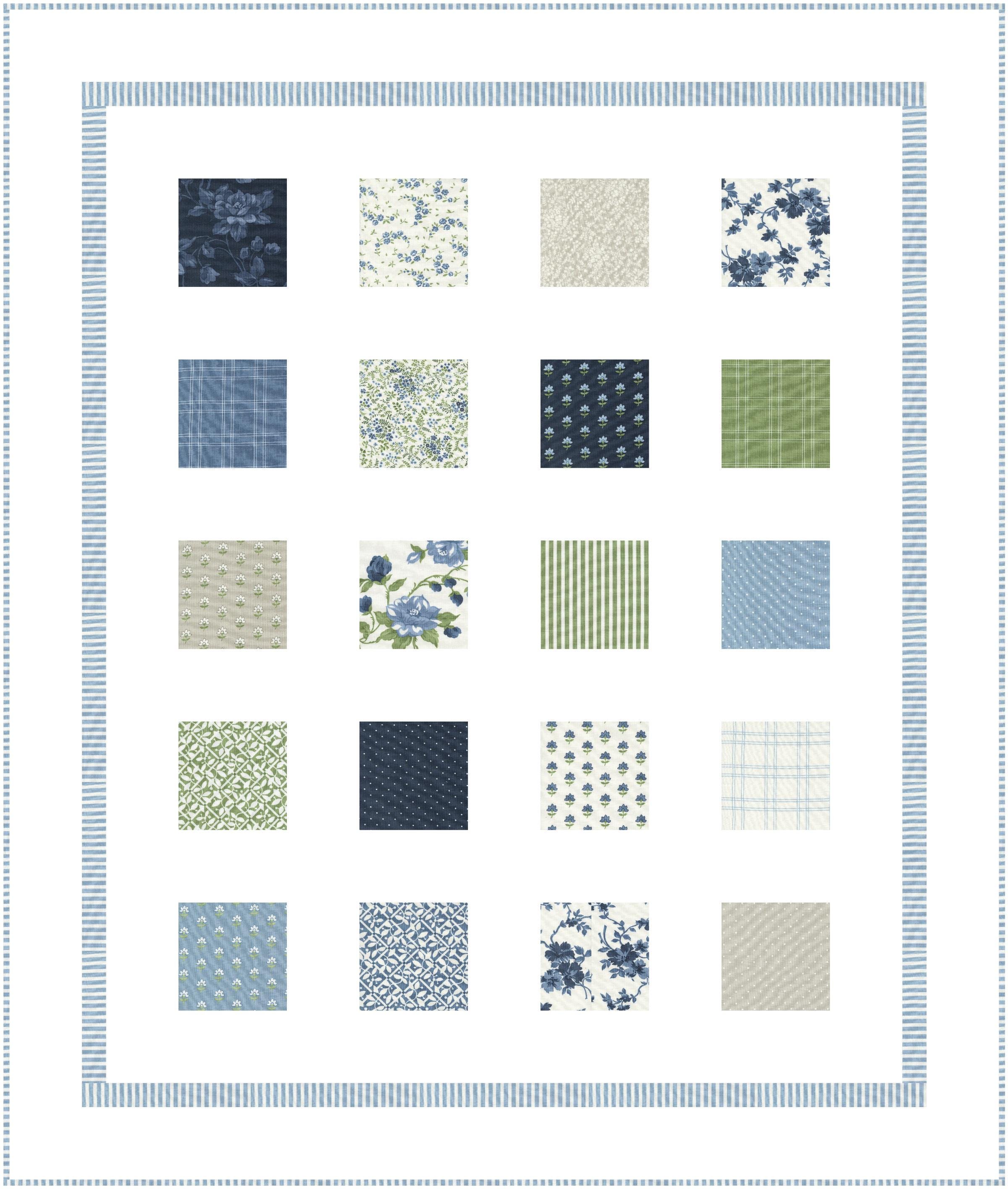 Charm Pack Quilt Pattern Serenity Quilt-Muster für Charm Packs Einfache Quilt-Muster für Anfänger für Baby-Quilt-Muster zu Bett-Quilts