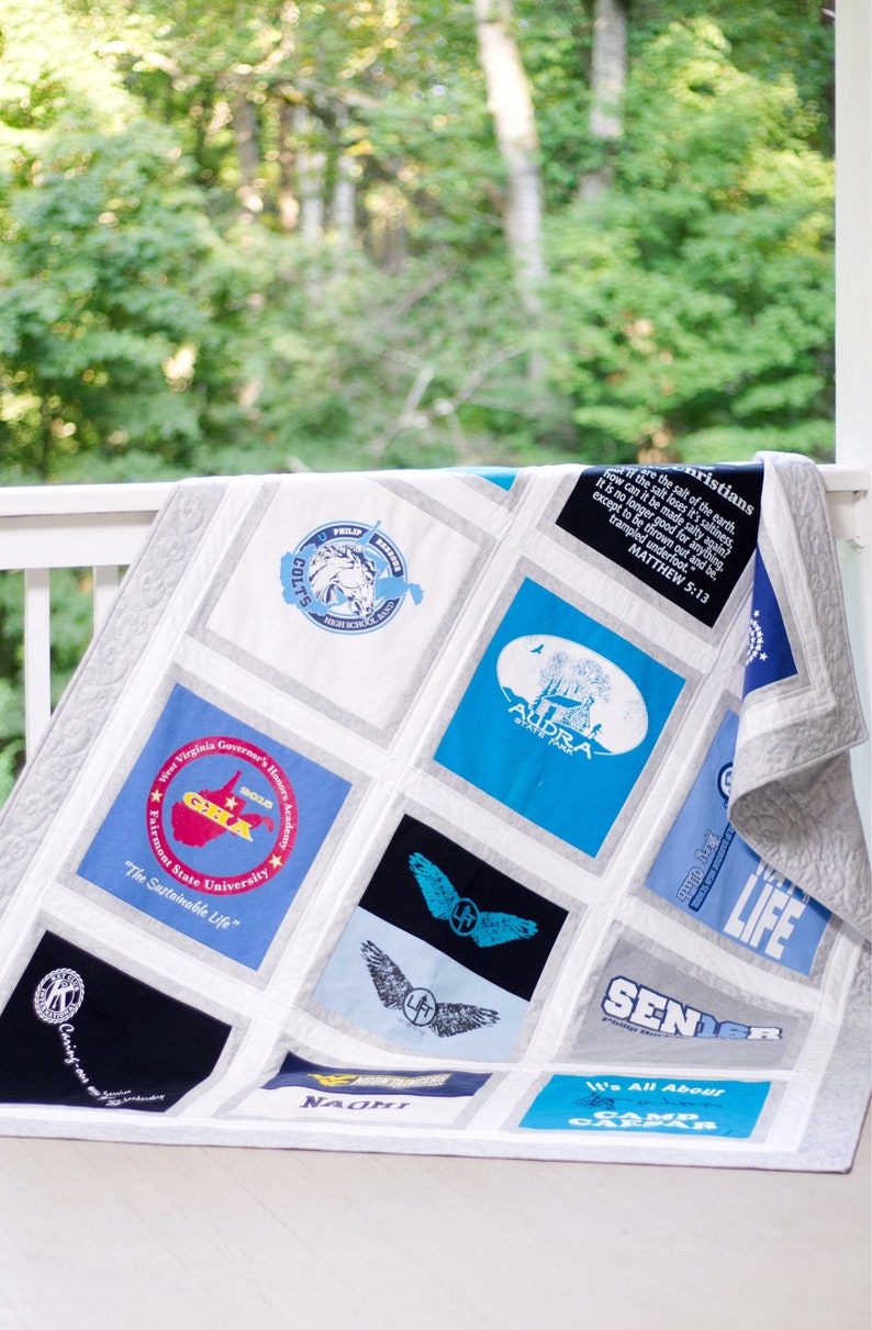 T-Shirt Quilt Pattern PDF Easy Quilt Patterns for T Shirt Quilt Graduation Gift Homecoming Gift Memory Quilt image 1