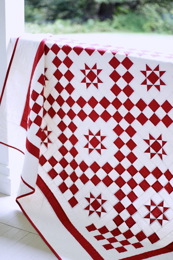 Quilt Patterns Pdf Easy Quilt Patterns Red And White Quilt Etsy