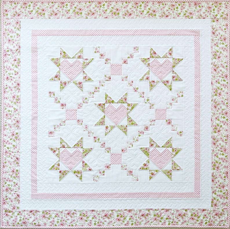 Baby Quilt Patterns PDF Easy Quilting Patterns Heart Quilt Pattern Loving Wishes Quilt Pattern image 8