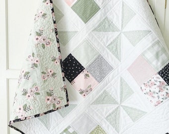 Baby Quilt Pattern Paper Copy - Pinwheel Patch Quilt Pattern