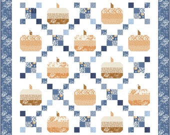 Quilt Pattern Pumpkin Spice Harvest Quilt Pattern for Fall Easy Quilting Pattern for Jelly Rolls Scrappy Quilt PAPER Copy