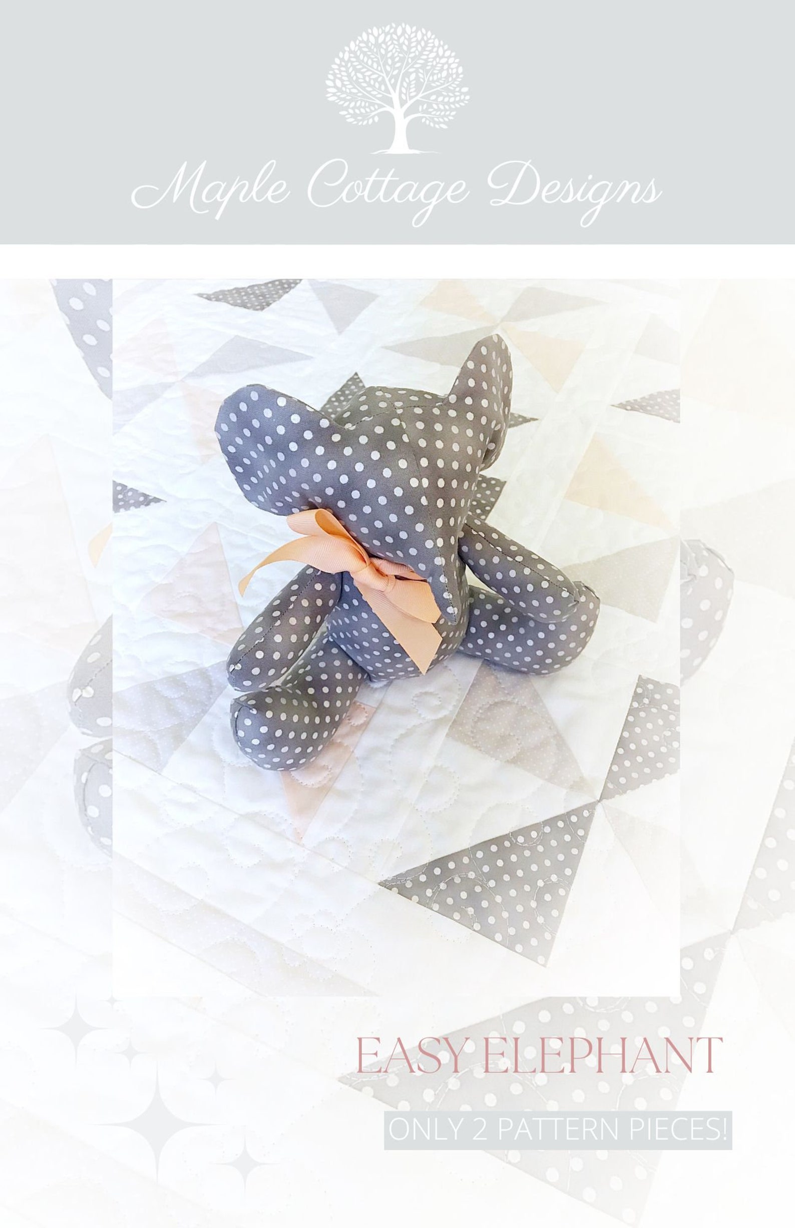 Elephant Pattern Easy Stuffed Animal Pattern Kids Sewing - Etsy