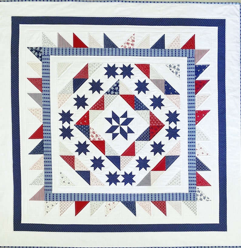 Quilt Pattern for Charm Packs Scrappy Quilt Patterns PDF Patriotic Quilt Pattern QOV Pattern Star Quilting Pattern image 4