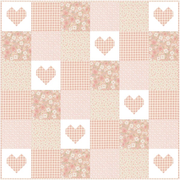 Baby Quilt Patterns PAPER Copy Easy Quilting Pattern Patchwork of Love Quilt Pattern for Baby Quilts to Wedding Quilts