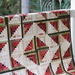 Log Cabin Quilt Patterns PDF Easy Quilt Patterns Beginner Quilt Pattern Scrappy Quilting Pattern Watermelon Quilt Christmas Quilt Pattern image 2