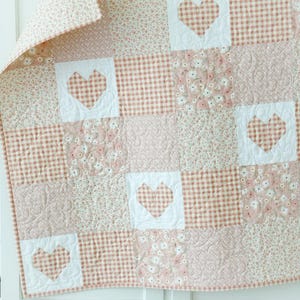 Baby Quilt Patterns PDF Easy Quilting Pattern Patchwork of Love Quilt Pattern for Baby Quilts to Wedding Quilts