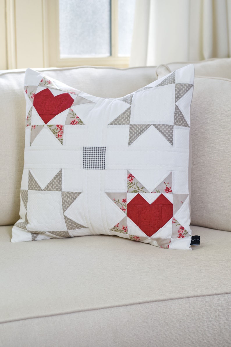 Table Runner Pattern Easy Quilt Patterns PDF Valentine Star and Heart Quilting Pattern /& BONUS Pillow Pattern Download