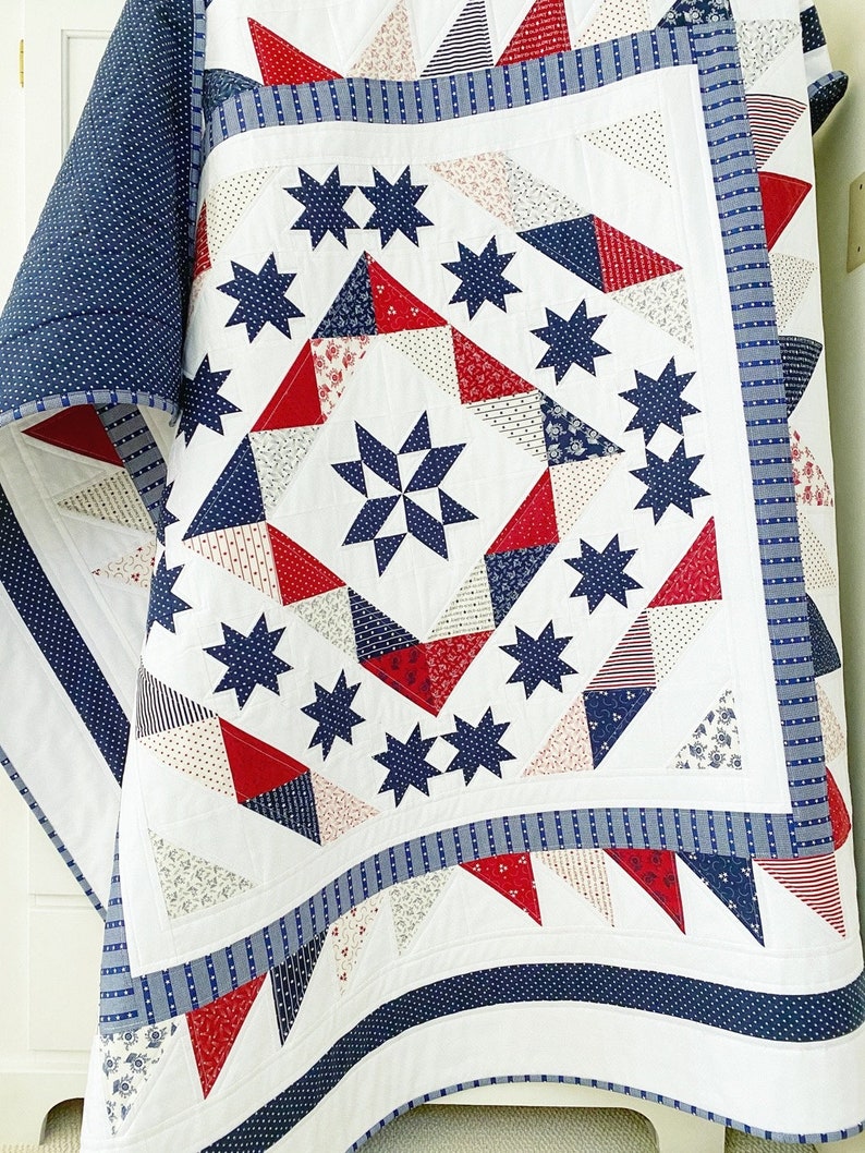 Quilt Pattern for Charm Packs Scrappy Quilt Patterns PDF Patriotic Quilt Pattern QOV Pattern Star Quilting Pattern image 5