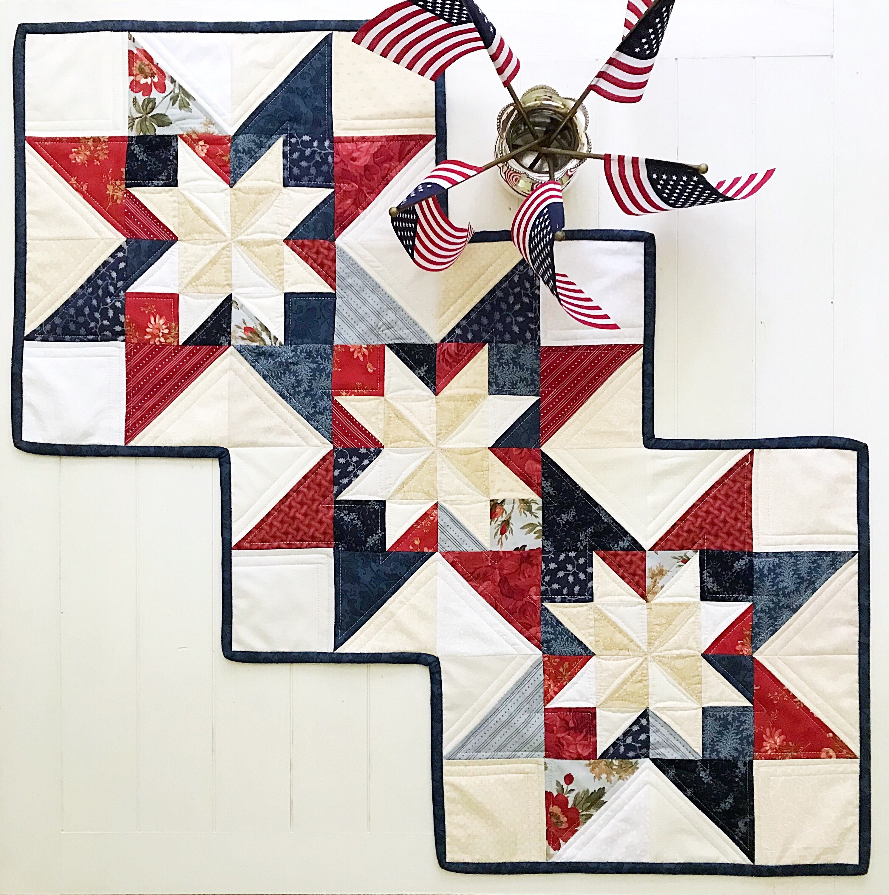 Star Quilting Patterns PDF Scrappy Table Runner Pattern Easy Scrappy ...