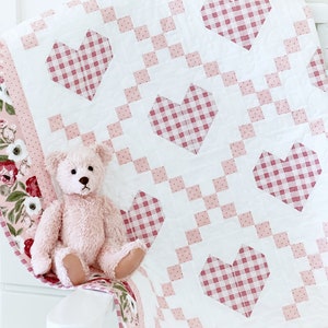 Baby Quilt Patterns PDF Hearts Delight Quilt Pattern Baby Quilts Crib Quilt Throw Quilt Easy Quilting Patterns Heart Quilt