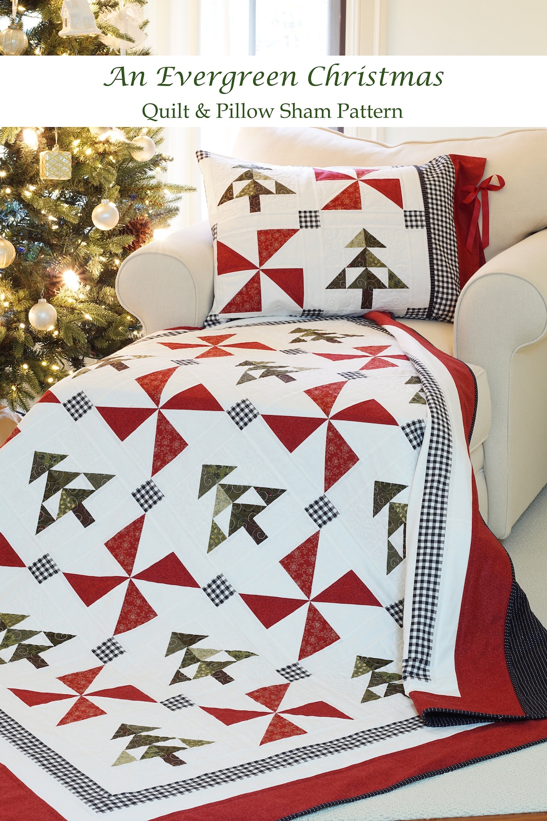 Christmas Quilt Patterns PDF and FREE Pillow Sham Pattern Easy ...