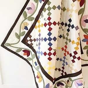 Quiltpatronen PDF appliqué quiltpatroon tafelloper muur hangend scrappy quiltpatroon
