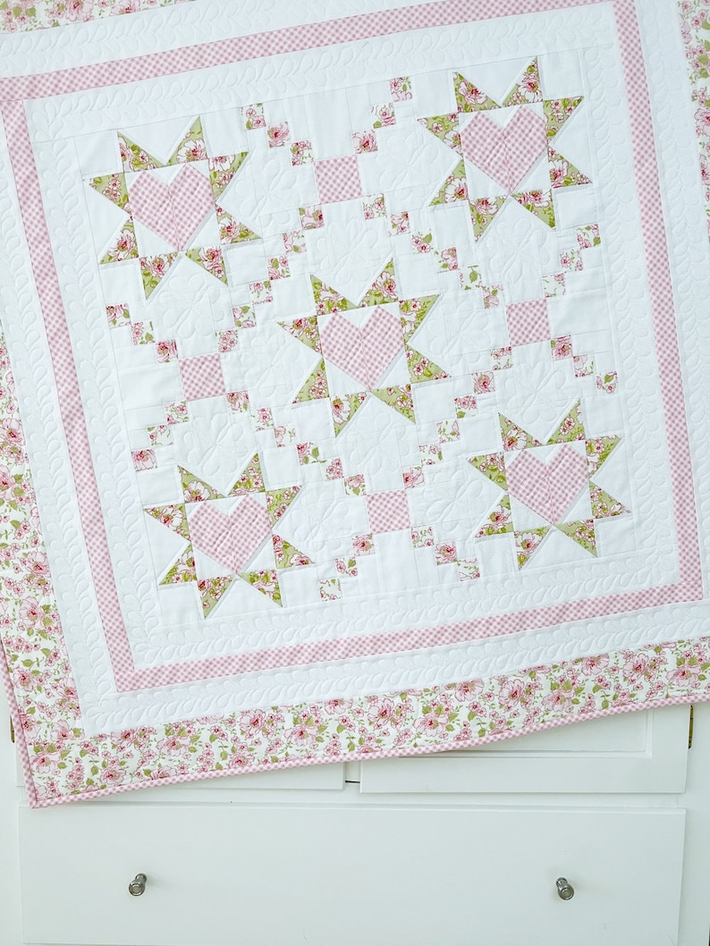 Baby Quilt Patterns PDF Easy Quilting Patterns Heart Quilt Pattern Loving Wishes Quilt Pattern image 6