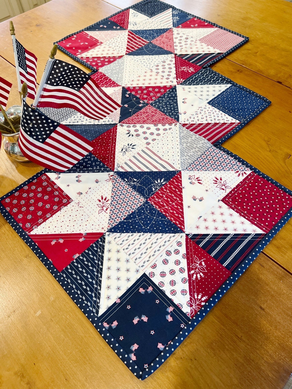 Table Runner Pattern for Charm Packs Quilt Pattern PDF Patriotic Stars ...