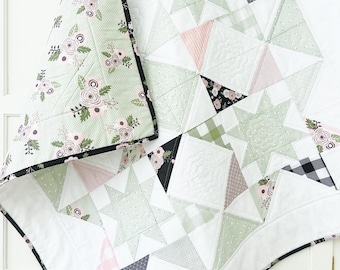 Baby Quilt Patterns PDF Easy Quilt Patterns for Charm Packs Quilt Pattern for Beginners Farmhouse Quilting Pattern Scrappy Quilt
