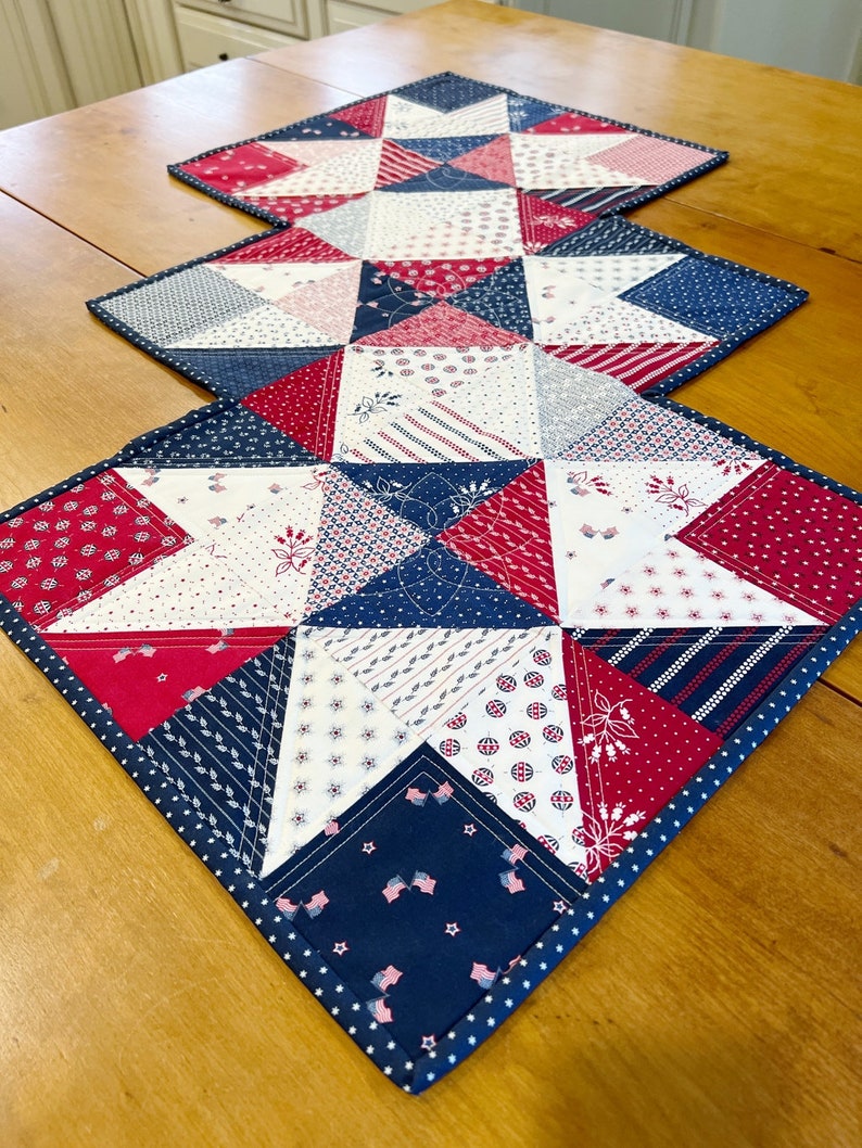 Table Runner Pattern for Charm Packs Quilt Pattern PDF Patriotic Stars ...