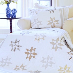 Easy Quilt Patterns PDF & FREE Pillow Sham Pattern Star Quilt Pattern Farmhouse Quilt Pattern Jelly Roll Quilt Patterns