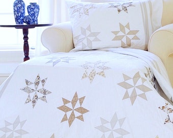 Easy Quilt Patterns PDF & FREE Pillow Sham Pattern Star Quilt Pattern Farmhouse Quilt Pattern Jelly Roll Quilt Patterns