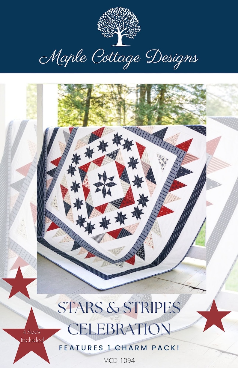 Quilt Pattern for Charm Packs Scrappy Quilt Patterns PDF Patriotic Quilt Pattern QOV Pattern Star Quilting Pattern image 6