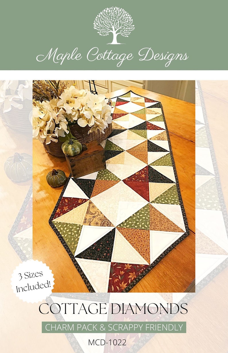 Easy Quilt Patterns PDF Scrappy Table Runner Pattern for Charm Packs Fall Quilt Pattern Beginner Quilting Pattern Table Runner Pattern image 7