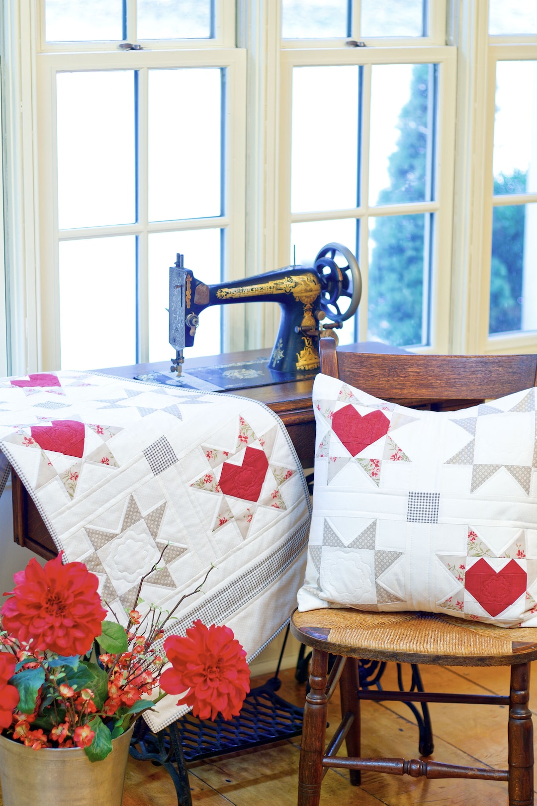 Table Runner Pattern Easy Quilt Patterns PDF Star and Heart Quilting ...
