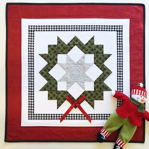 Christmas Quilt Patterns PDF Christmas Table Runner Pattern & FREE Pillow Pattern Easy Quilt Patterns Star Wreath Quilting Patterns image 6