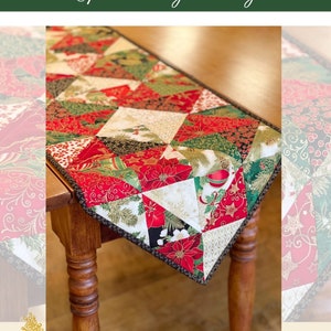 Table Runner Pattern for Charm Packs Quilt Pattern Table Runner Patterns Easy Quilt Pattern Scrappy Quilting Pattern Christmas image 7