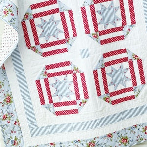 Baby Quilt Pattern PDF Easy Quilt Patterns Patriotic Quilt Pattern Stars and Stripes Parade Days Quilting Pattern with 5 Sizes Included