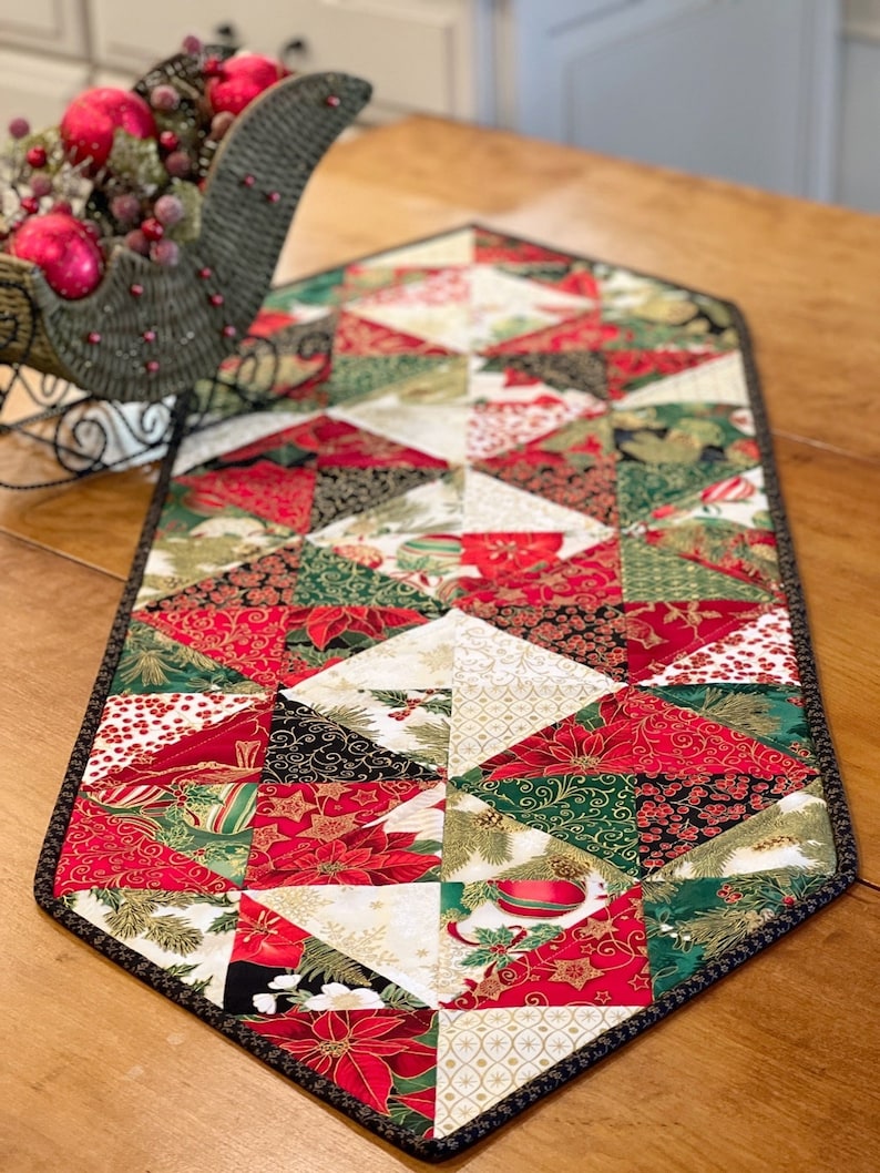 Table Runner Pattern for Charm Packs Quilt Pattern Table Runner Patterns Easy Quilt Pattern Scrappy Quilting Pattern Christmas image 4