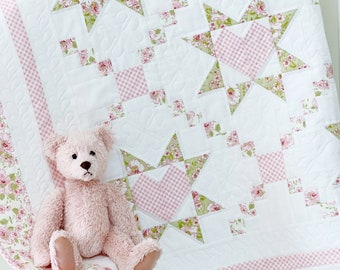 Baby Quilt Patterns PDF Easy Quilting Patterns Heart Quilt Pattern Loving Wishes Quilt Pattern