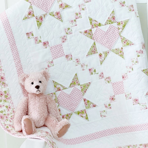 Baby Quilt Patterns PDF Easy Quilting Patterns Heart Quilt Pattern Loving Wishes Quilt Pattern