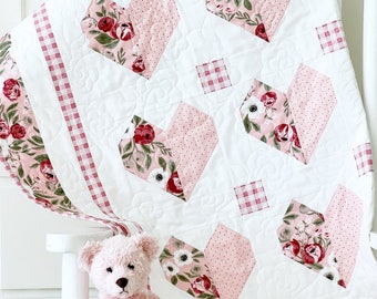 Heart To Heart Quilt Pattern PAPER Copy for Baby Quilt Pattern to Beautiful Bed Quilts