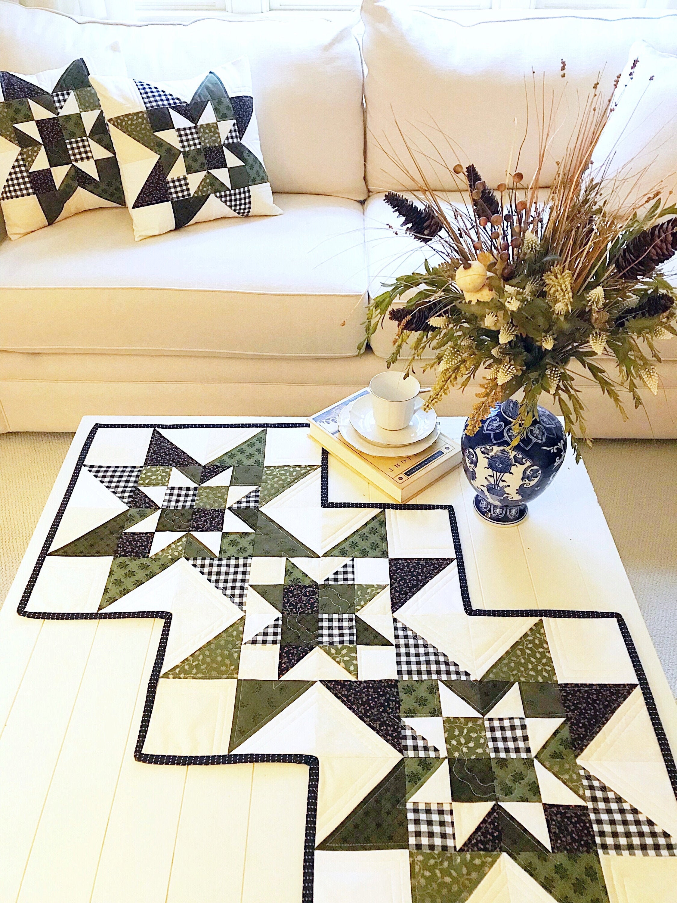 Quilt Patterns PDF Table Runner Pattern and BONUS Pillow Pattern ...