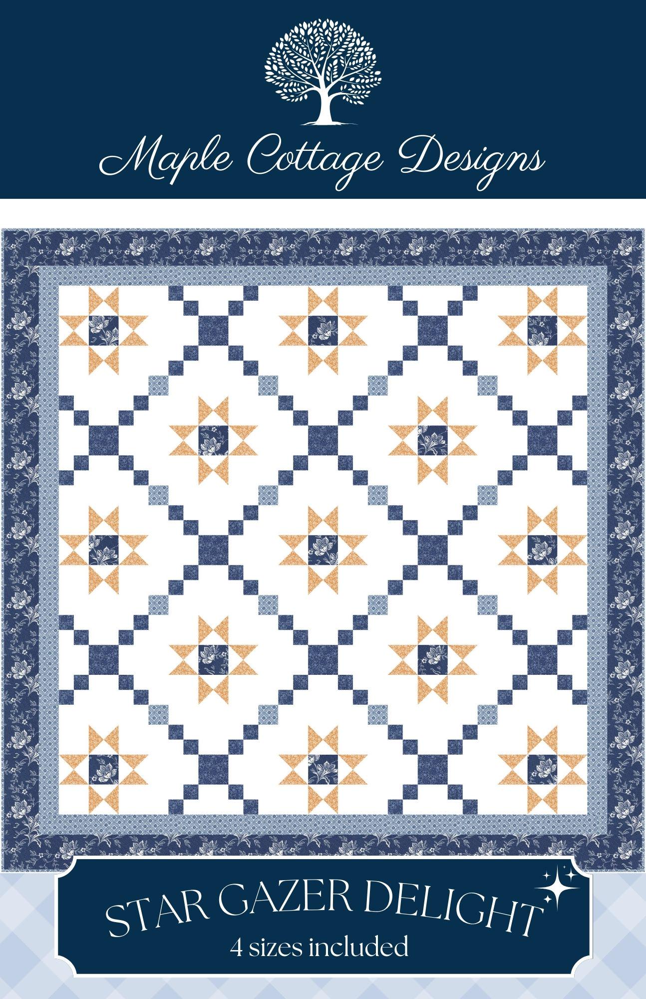 Stargazer Pattern Quilt Pattern PDF Star Gazer Delight Quilt Pattern Beautiful and Easy ...