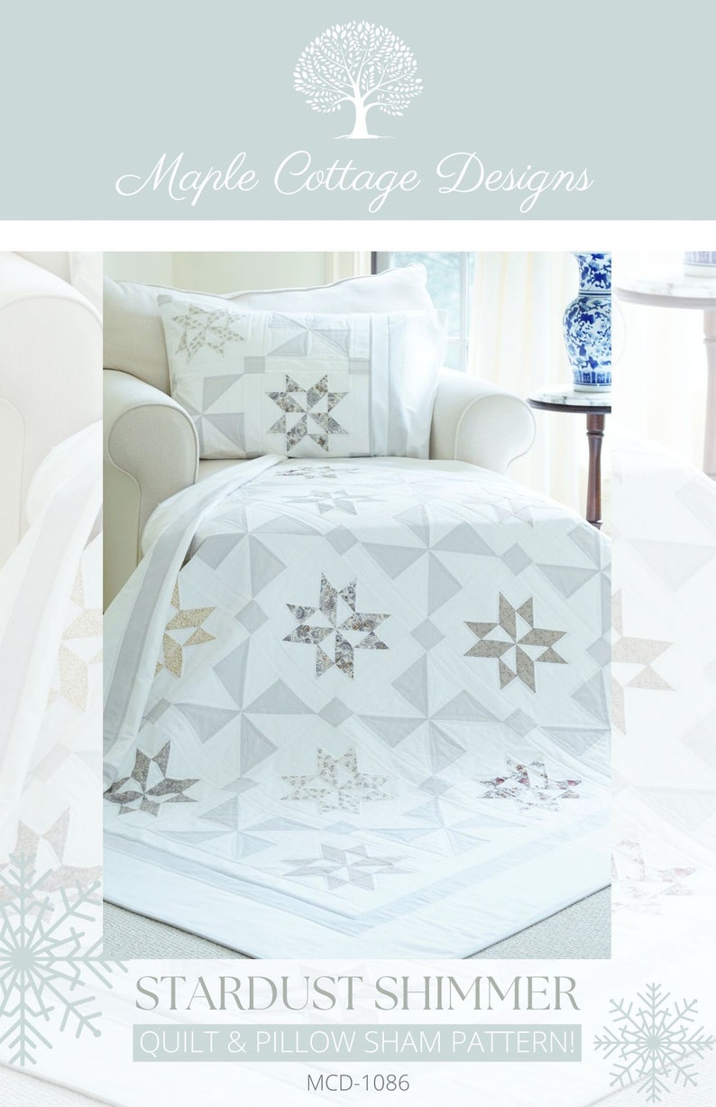 Quilt Patterns PDF Star Quilt Pattern with Jelly Roll Easy Quilt Patterns with Scraps Farmhouse Quilting Pattern & BONUS Pillow Sham Pattern image 10