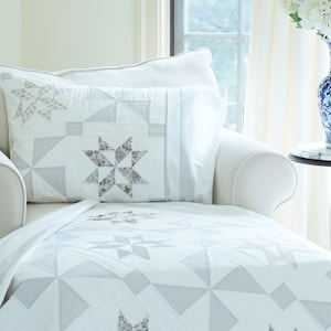 Quilt Patterns PDF Star Quilt Pattern with Jelly Roll Easy Quilt Patterns with Scraps Farmhouse Quilting Pattern & BONUS Pillow Sham Pattern image 2