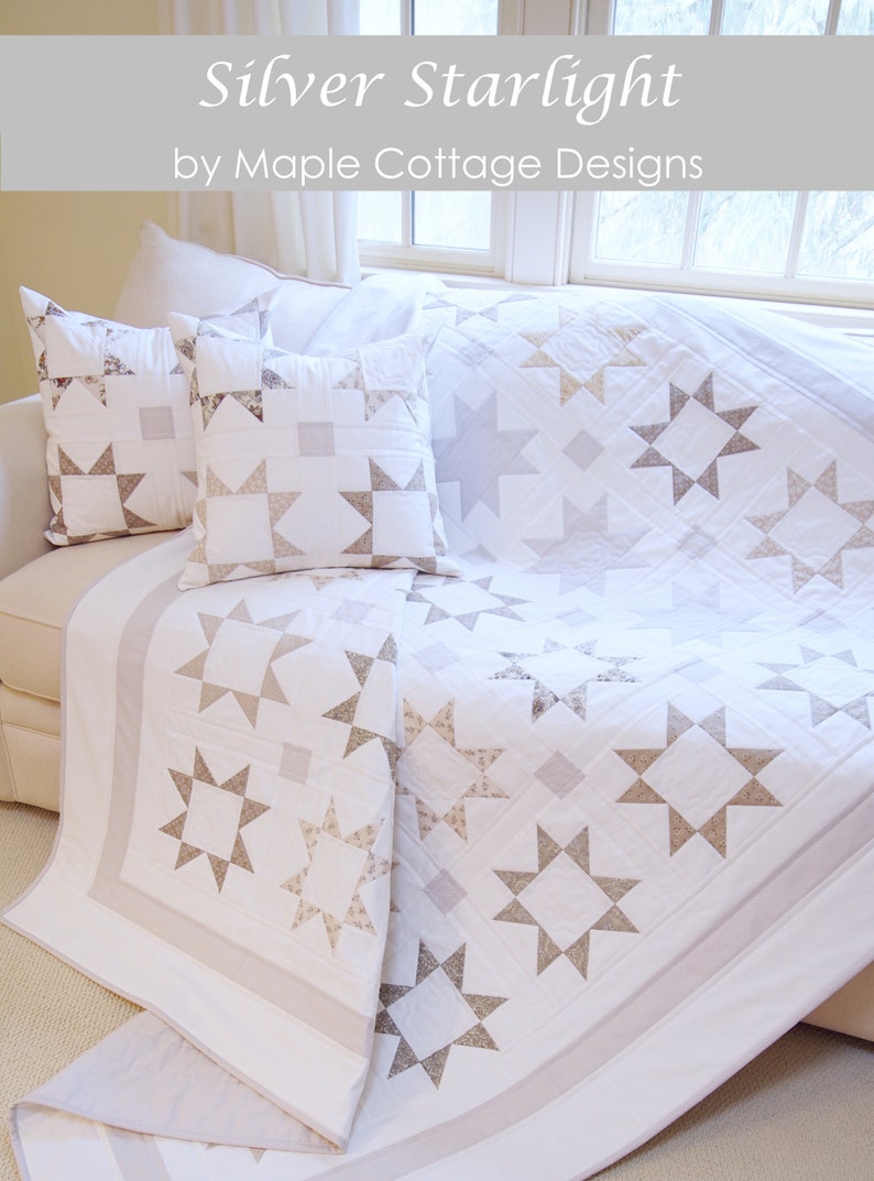 Star Quilt Patterns PDF and Free Pillow Pattern Easy Quilt Patterns Farmhouse Quilt Pattern Baby Quilt Pattern with Jelly Rolls 