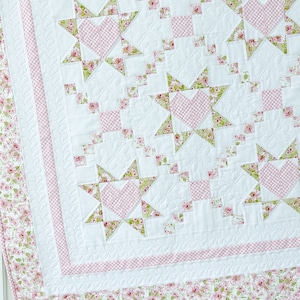 Baby Quilt Patterns PDF Easy Quilting Patterns Heart Quilt Pattern Loving Wishes Quilt Pattern image 5