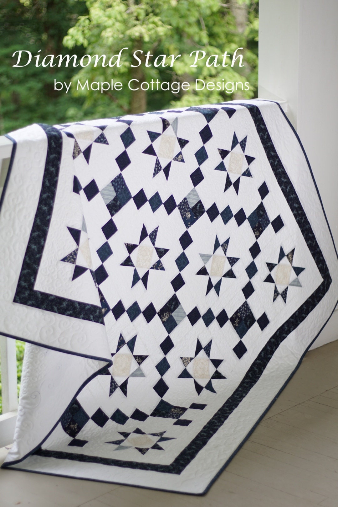 Star Quilt Patterns PDF Easy Quilt Pattern Blue and White Quilt Pattern for Fat Quarters Scrappy Quilting Pattern Etsy UK