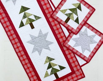 Christmas Table Runner Pattern & Free Mug Rug Patterns Christmas Quilt Patterns Easy Scrappy Quilting Patterns