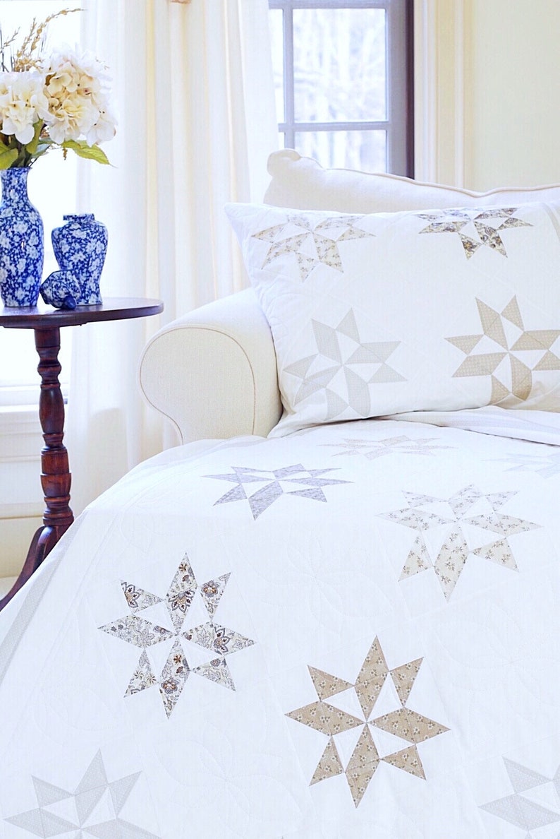 Easy Quilt Patterns PDF & FREE Pillow Sham Pattern Star Quilt Etsy