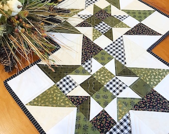 Quilt Patterns PDF Table Runner Pattern and BONUS Pillow Pattern Scrappy Quilting Patterns for Fat Quarters Table Runner Pattern