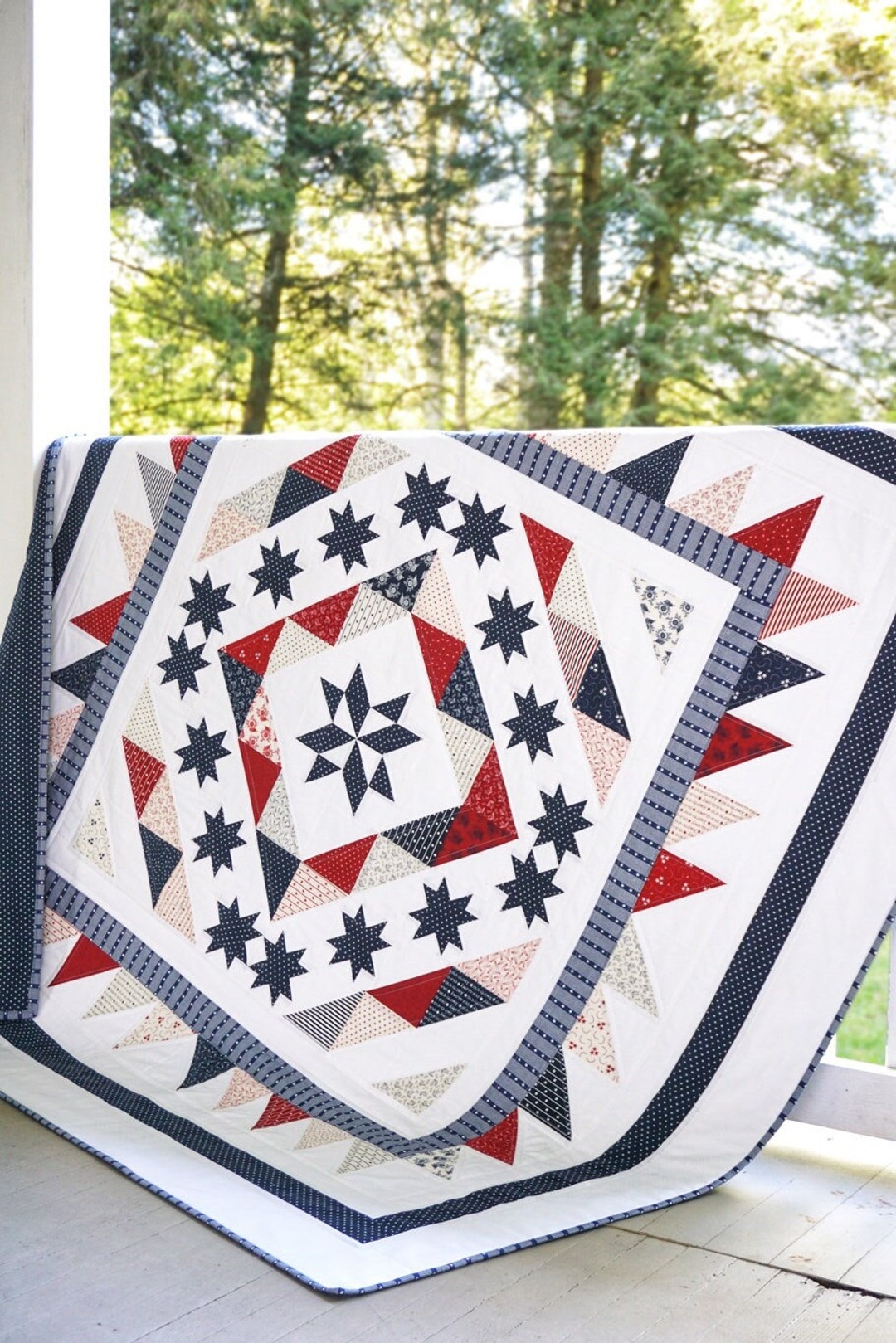 Quilt Pattern for Charm Packs Scrappy Quilt Patterns PDF Patriotic Quilt Pattern QOV Pattern Star Quilting Pattern
