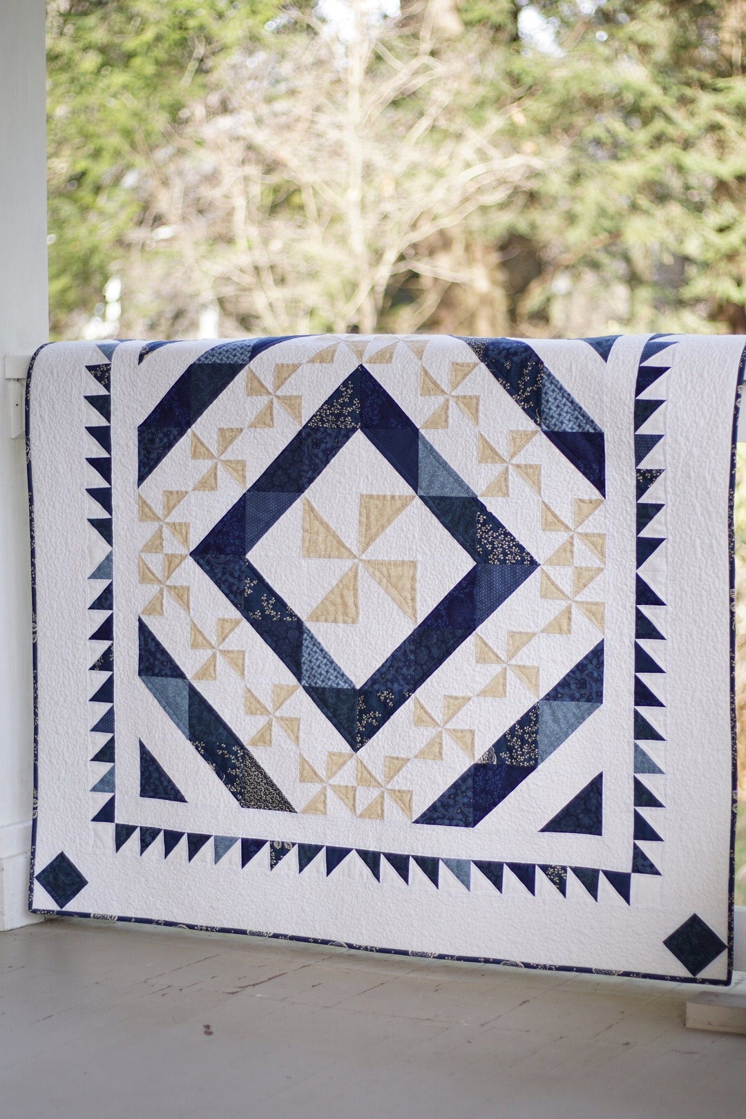 Pinwheel Quilt Patterns PDF Blue and White Quilt Pattern Table Runner  Pattern Baby Quilt Scrappy Quilt Pattern for Fat Quarters - Etsy