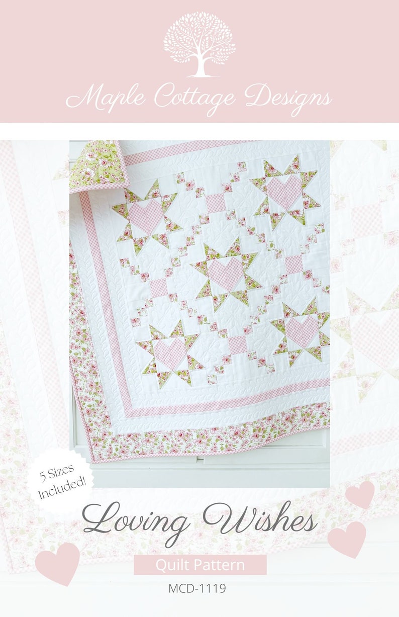 Baby Quilt Patterns PDF Easy Quilting Patterns Heart Quilt Pattern Loving Wishes Quilt Pattern image 9