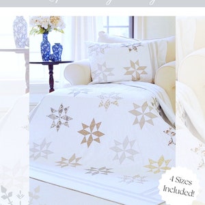 Easy Quilt Patterns PDF & FREE Pillow Sham Pattern Star Quilt Pattern Farmhouse Quilt Pattern Jelly Roll Quilt Patterns image 8
