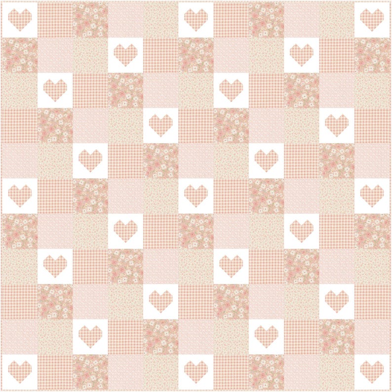 Baby Quilt Patterns PDF Easy Quilting Pattern Patchwork of Love Quilt Pattern for Baby Quilts to Wedding Quilts image 6