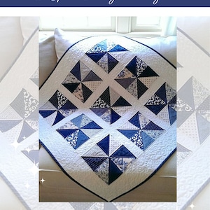 Pinwheel Quilt Pattern PDF Baby Quilt Patterns Easy Quilt Patterns with Charm Packs or Scraps Table Runner Beginner Quilt Pattern image 4