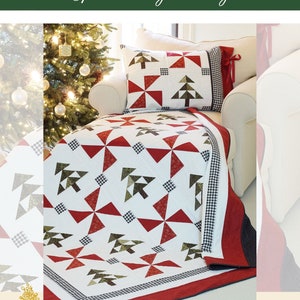 Christmas Quilt Patterns PDF and FREE Pillow Sham Pattern Easy Farmhouse Quilt Pattern Winter Quilt Pattern An Evergreen Christmas image 10